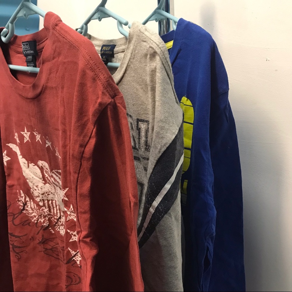 3- POLO RL L/S Cotton Tees Bundle - Sz 18-20